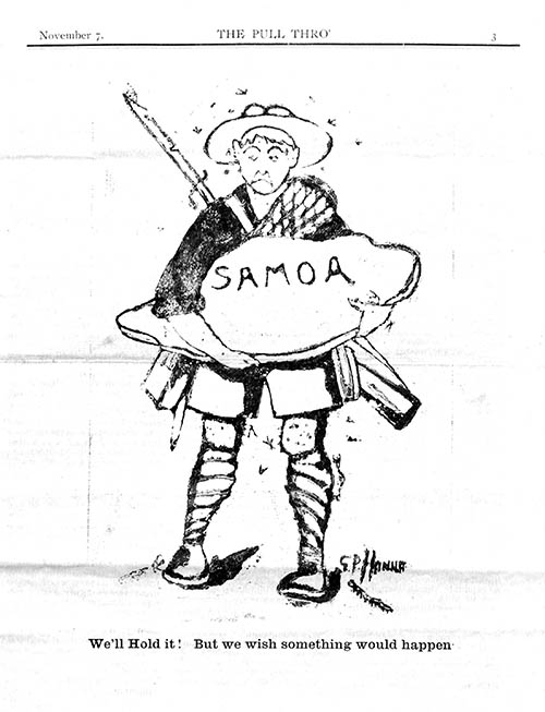 Cartoon from NZEF Samoan Advance Party magazine.